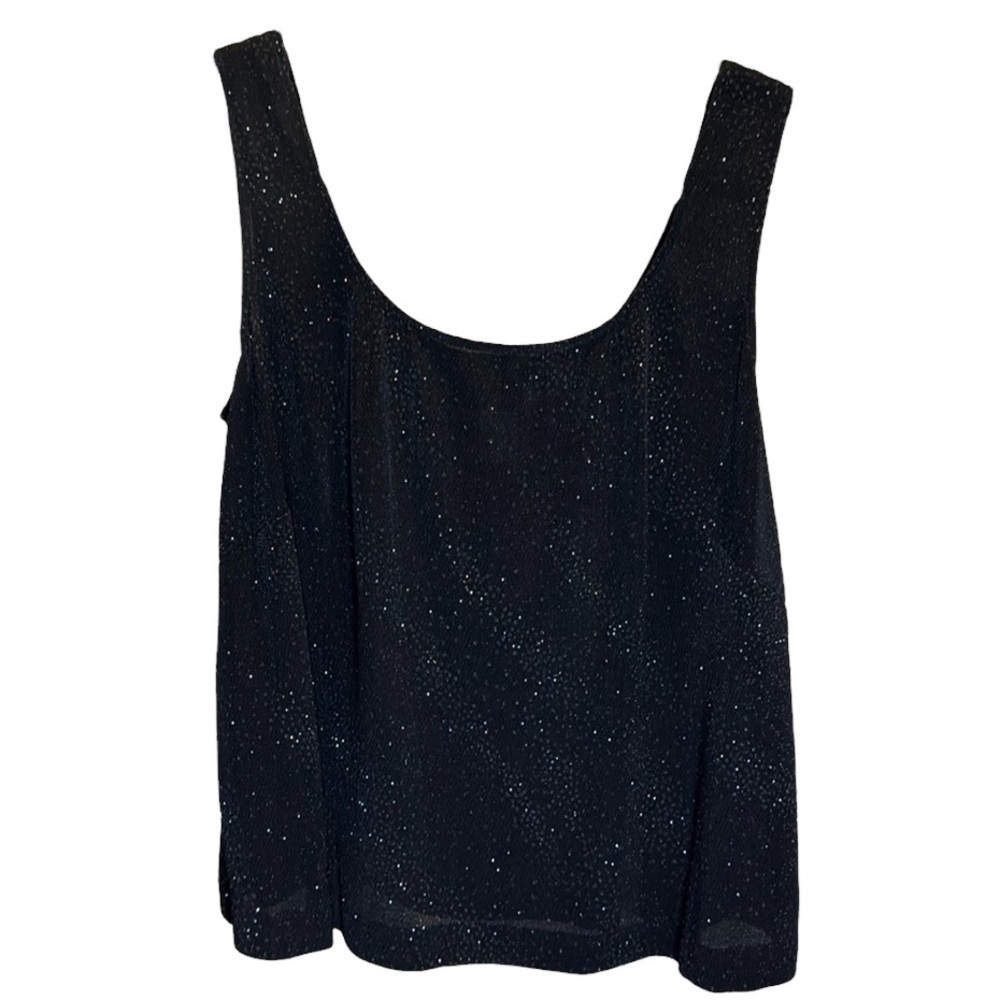 Alex evenings, black sparkle, glitter stretch tank plus 2X holiday formal top